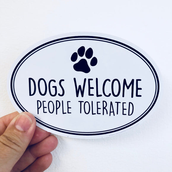 dogs welcome sticker