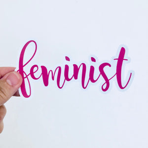 feminist diecut sticker