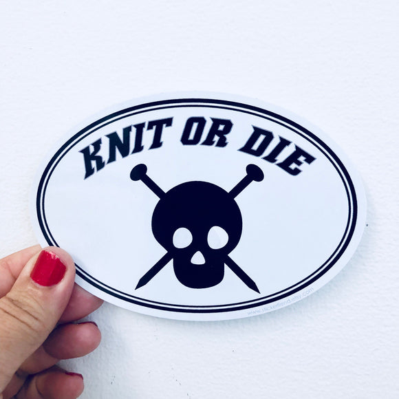 knit or die sticker