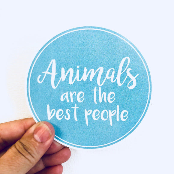 animals are the best people sticker