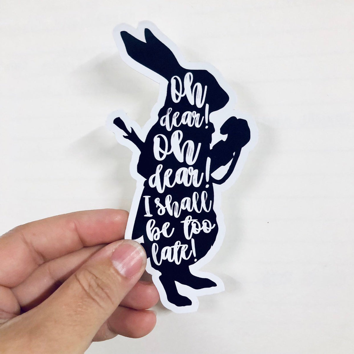 Alice Rabbit Sticker white rabbit Alice in Wonderland sticker – Anthem Sticker Company