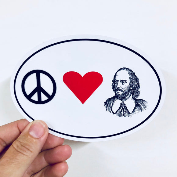 peace love shakespeare sticker