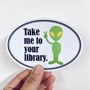 take me to your library sticker