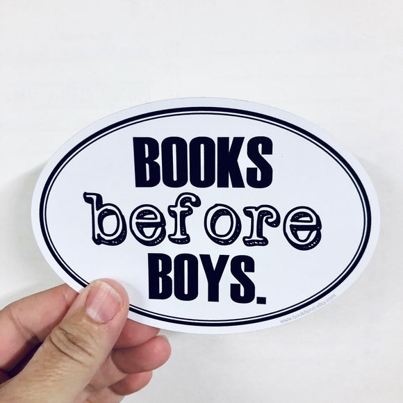 books before boys sticker