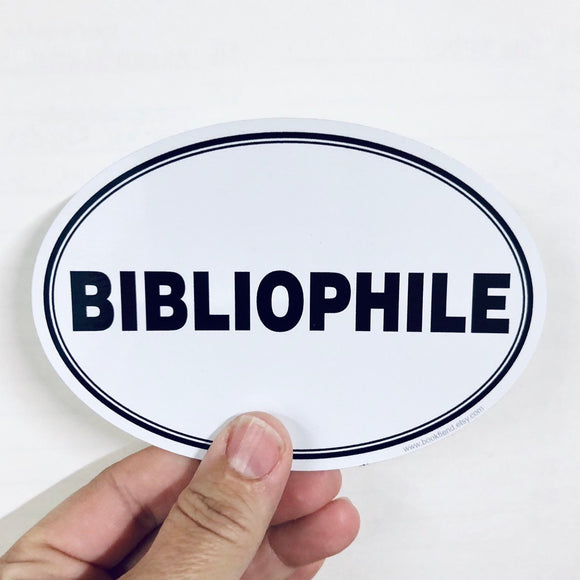 bibliophile oval sticker