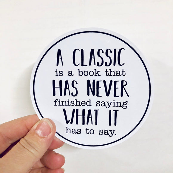 a classic is a book sticker