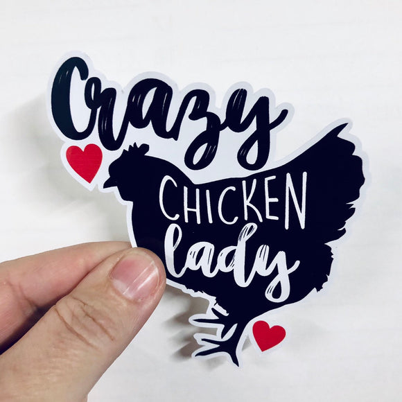crazy chicken lady sticker