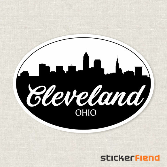 Ohio Cleveland skyline sticker