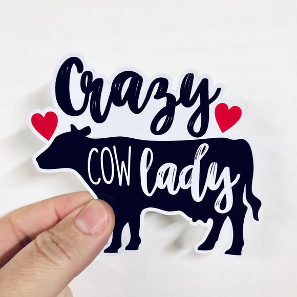 crazy cow lady sticker