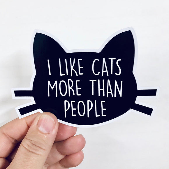 I like cats more than people sticker