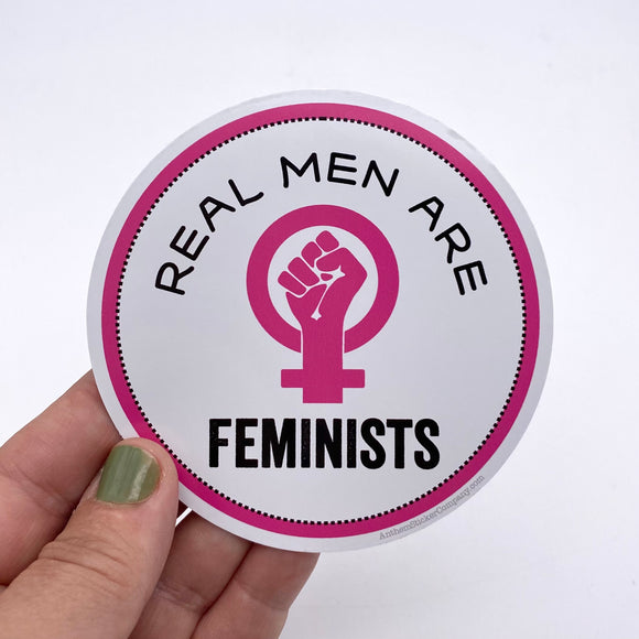 real men are feminists sticker