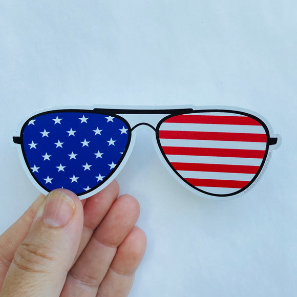 Stars and Stripes aviator glasses sticker