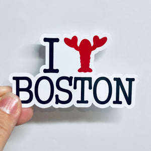 Massachusetts I love Boston lobster sticker