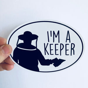 I'm a keeper oval sticker