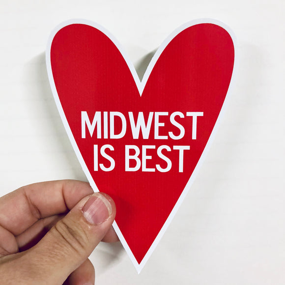 Midwest is best heart sticker
