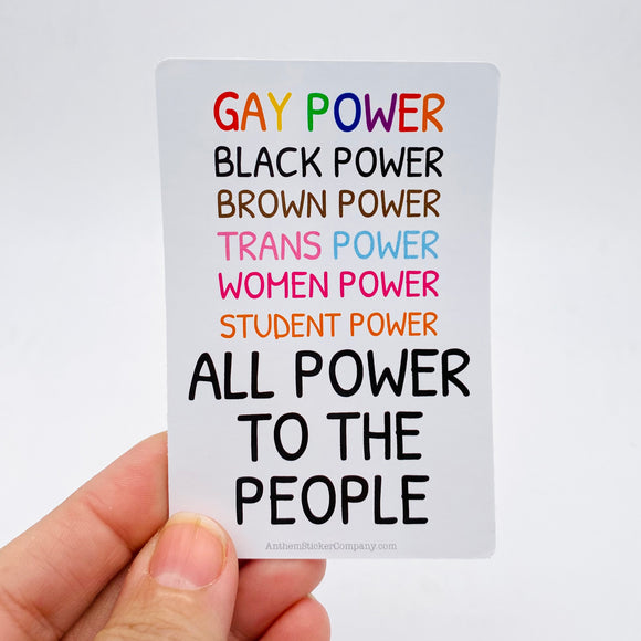 All power to the people sticker