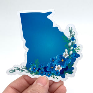 Georgia blue floral sticker