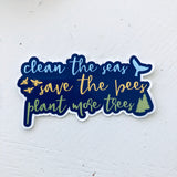 Clean the seas sticker