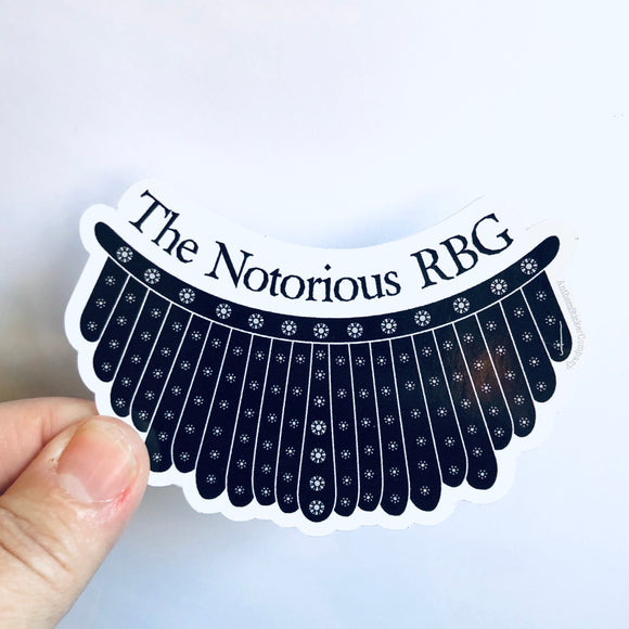 the notorious RBG dissent collar sticker