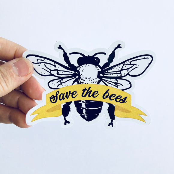 Save the bees diecut sticker