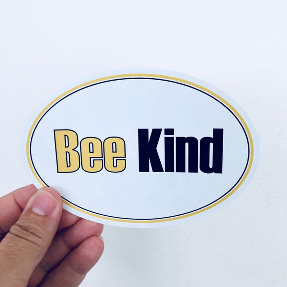 bee kind oval sticker