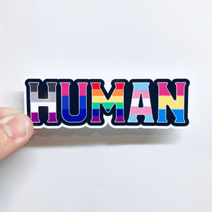 Human identity flags sticker