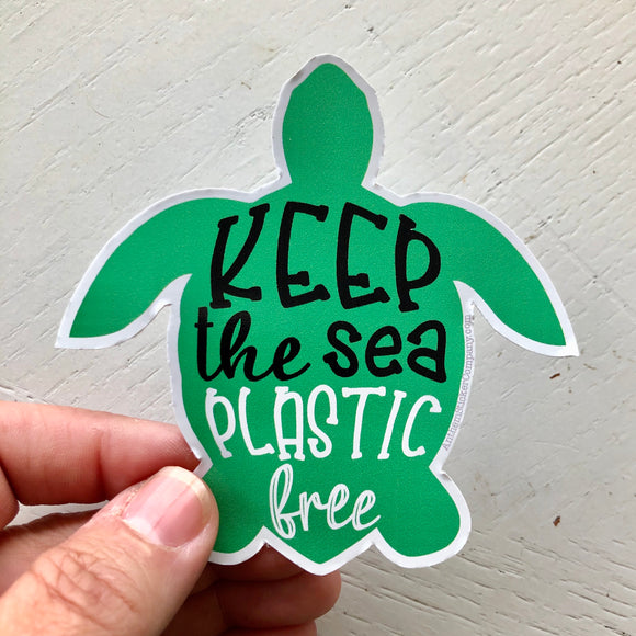 Keep the sea plastic free turtle sticker