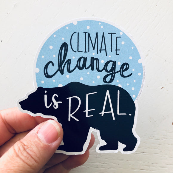 Climate change is real polar bear sticker
