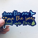 Clean the seas sticker