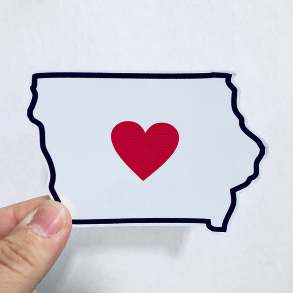 Iowa heart sticker