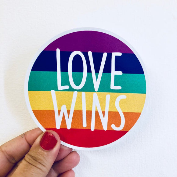 love wins rainbow sticker