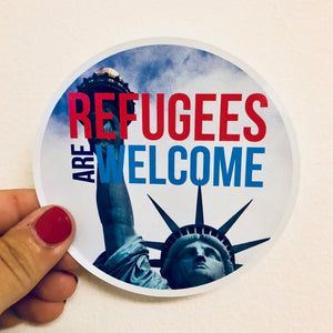 refugees are welcome sticker