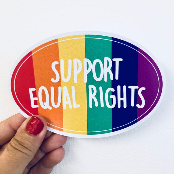 support equal rights oval sticker