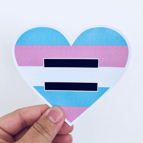 transgender equal rights heart sticker