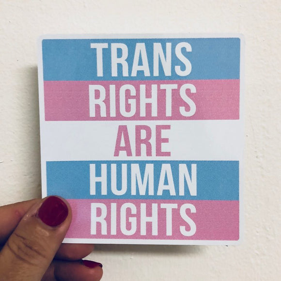 trans rights are human rights square sticker